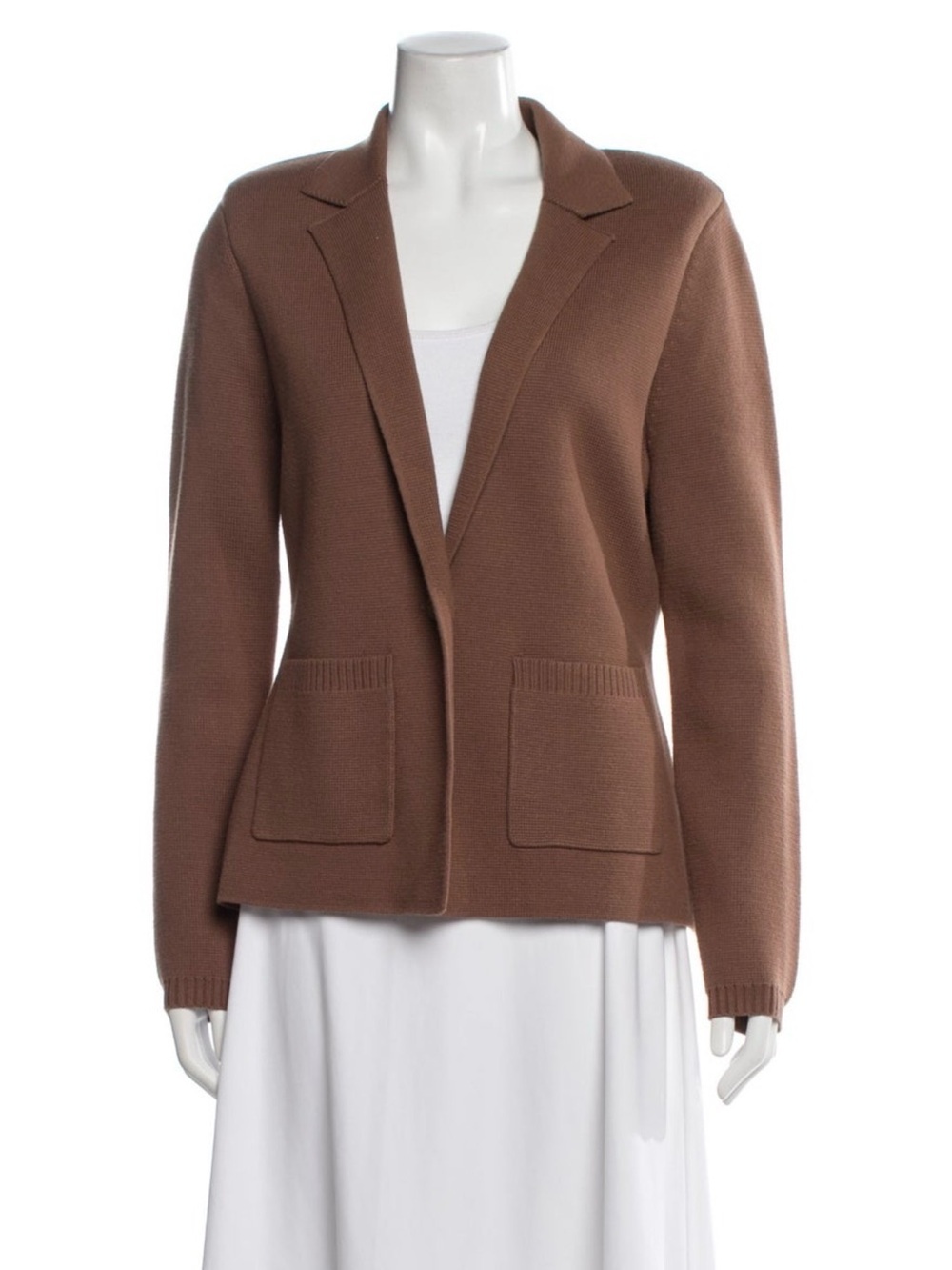 L'AGENCE Chestnut Brown Knit Blazer Cardigan